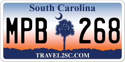 SC license plate MPB268