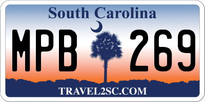 SC license plate MPB269