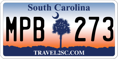 SC license plate MPB273