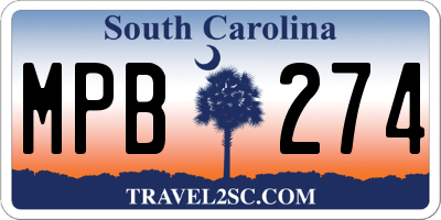 SC license plate MPB274