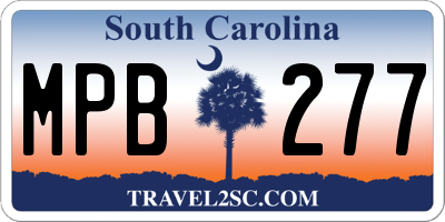 SC license plate MPB277