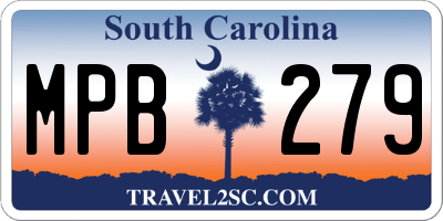 SC license plate MPB279