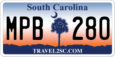 SC license plate MPB280