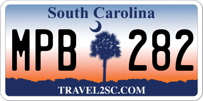 SC license plate MPB282
