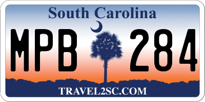 SC license plate MPB284