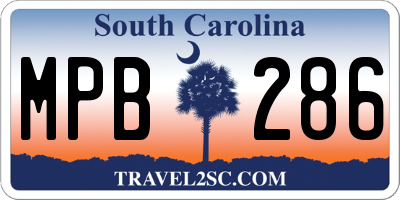 SC license plate MPB286