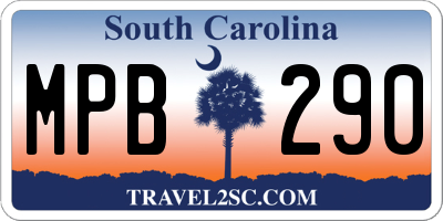 SC license plate MPB290