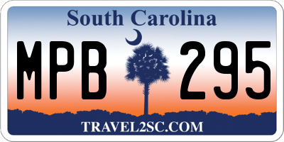 SC license plate MPB295