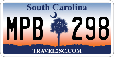 SC license plate MPB298