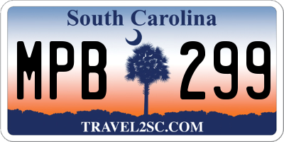 SC license plate MPB299