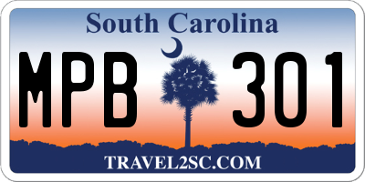 SC license plate MPB301
