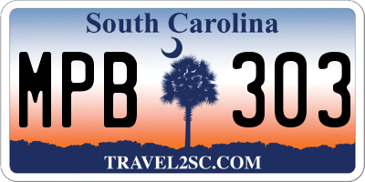 SC license plate MPB303