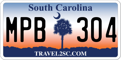 SC license plate MPB304