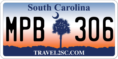 SC license plate MPB306