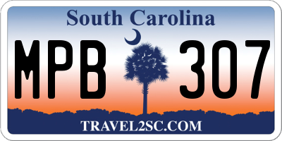 SC license plate MPB307