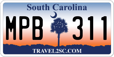 SC license plate MPB311