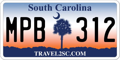 SC license plate MPB312