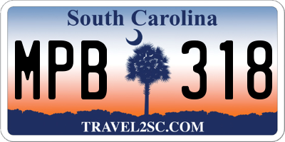 SC license plate MPB318