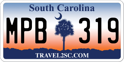 SC license plate MPB319