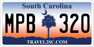 SC license plate MPB320
