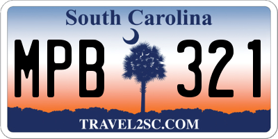 SC license plate MPB321