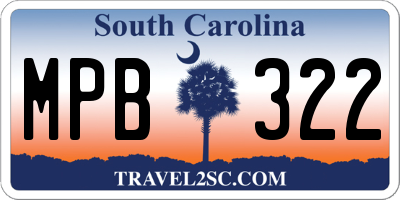 SC license plate MPB322