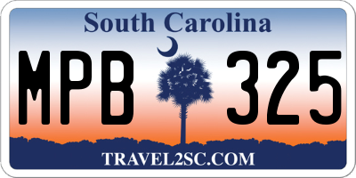 SC license plate MPB325