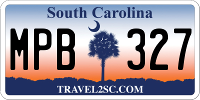 SC license plate MPB327