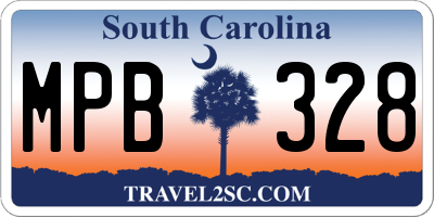 SC license plate MPB328