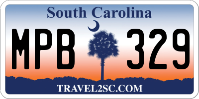 SC license plate MPB329
