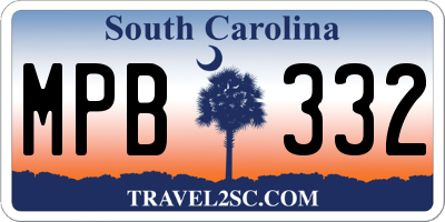 SC license plate MPB332