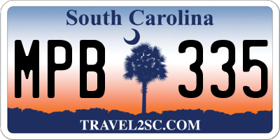 SC license plate MPB335