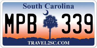 SC license plate MPB339