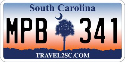 SC license plate MPB341