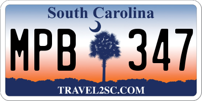 SC license plate MPB347