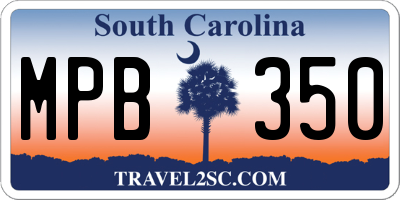 SC license plate MPB350