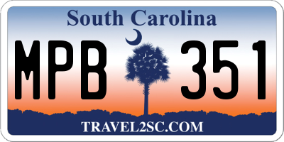 SC license plate MPB351