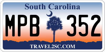 SC license plate MPB352