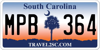 SC license plate MPB364