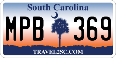 SC license plate MPB369