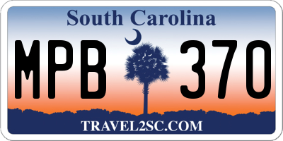 SC license plate MPB370