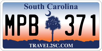 SC license plate MPB371