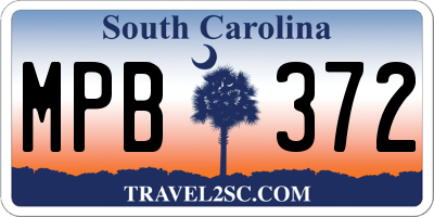 SC license plate MPB372