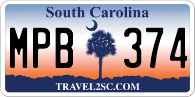 SC license plate MPB374