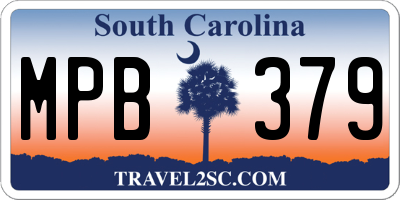 SC license plate MPB379