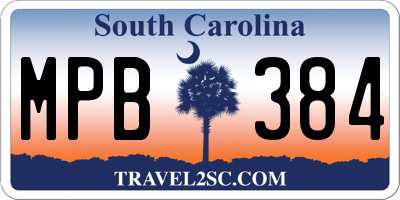 SC license plate MPB384