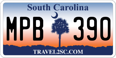 SC license plate MPB390