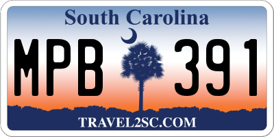 SC license plate MPB391