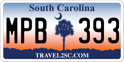 SC license plate MPB393