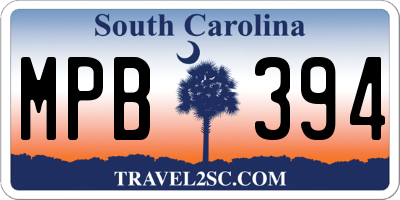 SC license plate MPB394